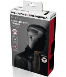 Rowenta Машинка для стрижки Karl Lagerfeld Cut & Style Stylization, акум., роторн. мотор, насадок-3, сталь, черный