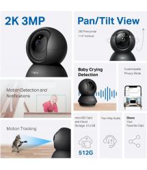 TP-Link IP-Камера Tapo C211 3MP N300 microSD motion detection черная