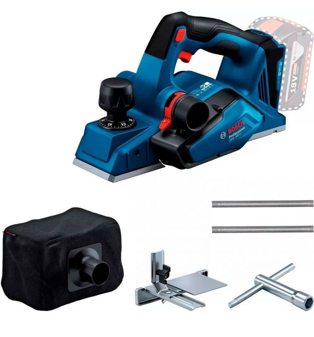 Рубанок акумуляторний Bosch GHO 185-LI, 18В, 82мм, стругання до 2.6мм, паз до 9мм, без АКБ та ЗП