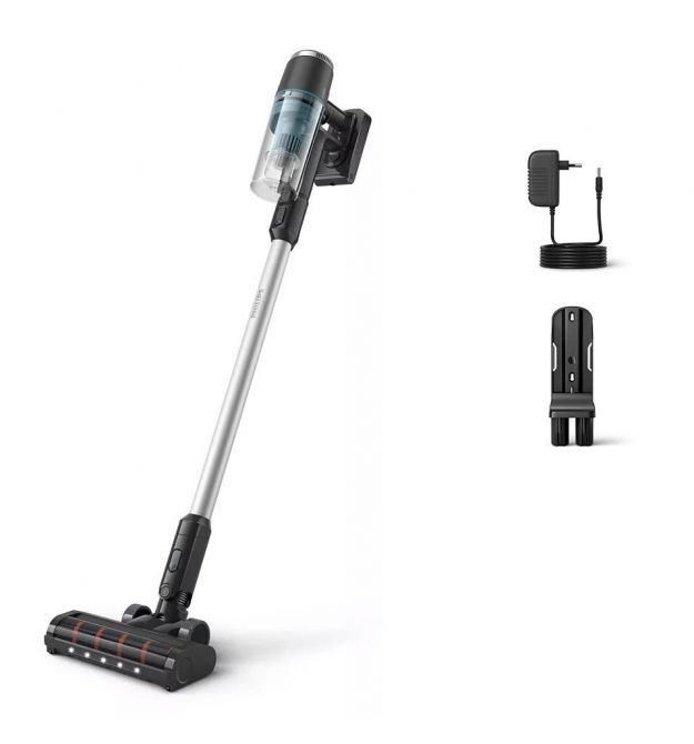 Philips Пилосос безпровідний 3000 Series, конт пил -0.27л, автон. робота до 60хв, вага-1.5кг, турборежим, сірий