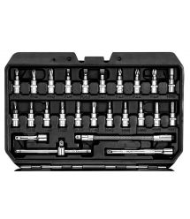 Набор инструментов Neo Tools, Набор торцевых головок 73шт, 1/2", 1/4", CrV, кейс