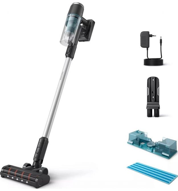 Philips Пилосос безпровідний 3000 Series, конт пил-0.27л, автон. робота до 60хв, вага-1.5кг, турборежим, сірий