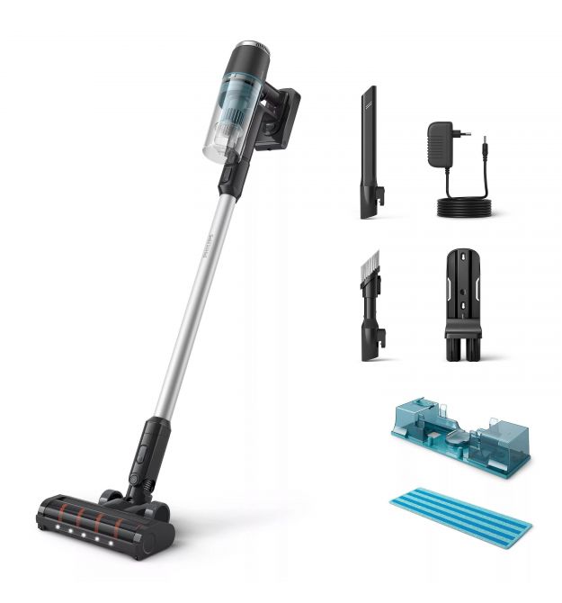 Philips Пилосос безпровідний 3000 Series, конт пил -0.27л, автон. робота до 60хв, вага-1.5кг, турборежим, сірий