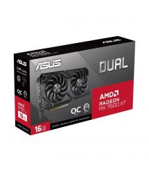 ASUS Видеокарта Radeon RX 7600 XT 16GB GDDR6 DUAL OC DUAL-RX7600XT-O16G