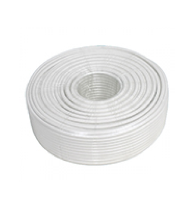 Кабель коаксиальный RITAR RG6U-48W 1CU, 1,02 мм.CU, 48x0.12m CCA желтый экран, 75 Ом, FPE, оболочка 6,8мм белая PVC, бухта 100м 