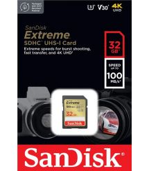 Карта памяти SanDisk SD 32GB C10 UHS-I U3 R100/W60MB/s Extreme V30