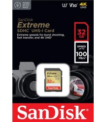 SanDisk Карта памяти SD 32GB C10 UHS-I U3 R100/W60MB/s Extreme V30