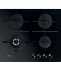 Whirlpool Варочная поверхность газ на стекле, 60см, чугун, конфорка с двойным рядом пламени, черный