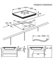 Варочная поверхность индукционная Electrolux CIV634, 60см, расширенная зона, Hob2Hood, черный