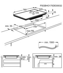 Варильна поверхня індукційна Electrolux EIP8146, 78см, Hob2Hood, чорний