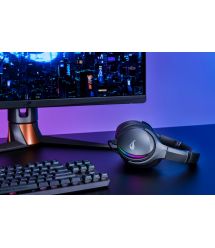 ASUS Гарнитура игровая ROG Fusion II 500, mini-jack/USB-С, RGB, 1.5м/1.5м, чёрный