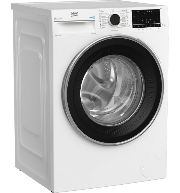 Пральна машина фронтальна Beko, 9кг, 1400, A+++, 55см, дисплей, SMART, ПАР, інв., білий