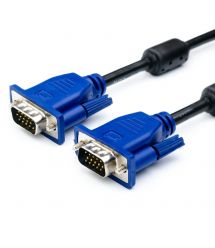 Кабель VGA 3+2 5m, male to male (папа-папа), 2 феррита, черно-синий, пакет Q120