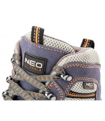 Neo Tools Ботинки рабочие, замш, ударопоглощение, антипрокол, стальной подносок, S1P SRC, СЕ, р.45(30см), синий