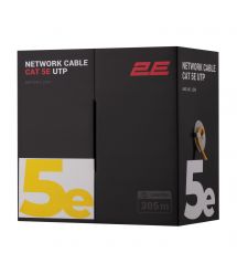 2E Кабель CAT 5e, U-UTP, 305м, AWG 24/1, LSZH, желтый