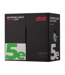 2E Кабель CAT 5e, U-UTP, 305м, AWG 24/1, LSZH, зеленый