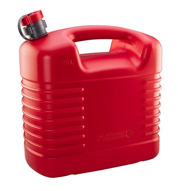 Каністра паливна 20л пластик Neo Tools HDPE, гнучкий злив, 1.46кг, червоний