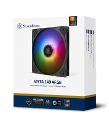 Корпусный вентилятор SilverStone Vista VS140B ARGB, 140мм, 1600rpm, 4pinPWM, 3pin+5VARGB, 30.8dBa, черный