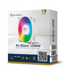 Корпусний вентилятор SilverStone Air Blazer 120RW-ARGB, 120мм, 600-2200rpm, 4pinPWM, 3pin +5VARGB, 7.4-35.6dBa, білий