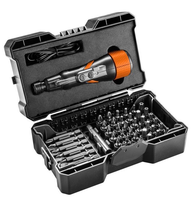 Neo Tools Отвертка, аккумуляторная, micro-USB, 3.6В Li-Ion, 800мА•ч, 280об•мин, 42 бит, SL,PH,PZ,Torx, кейс