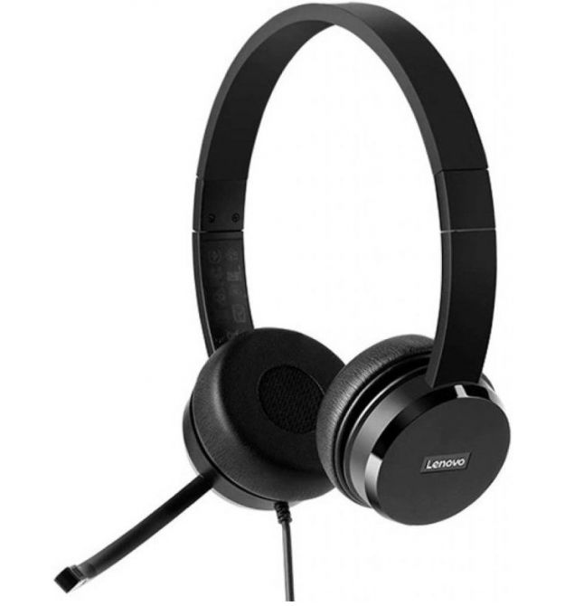 Гарнитура ПК стерео Lenovo On-ear 100, USB, 1.8м, черный