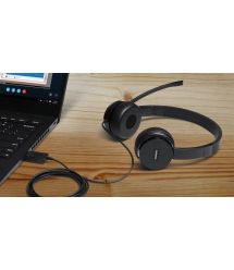 Гарнитура ПК стерео Lenovo On-ear 100, USB, 1.8м, черный