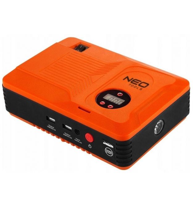 Neo Tools Пусковое устройство Jump Starter Power Bank, для автомобилей, 14000мАч