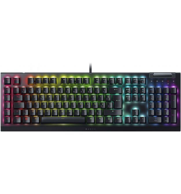 Клавіатура механічна Razer BlackWidow V4 X, 110key, Yellow Switch, USB-A, EN/RU, RGB, чорний