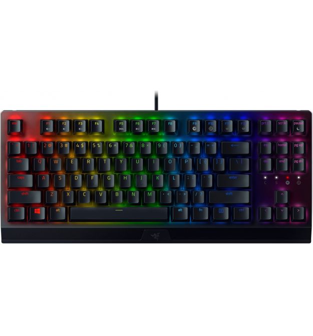 Клавіатура механічна Razer BlackWidow V3 TKL 87key, Green Switch, USB-A, EN/RU, RGB, чорний