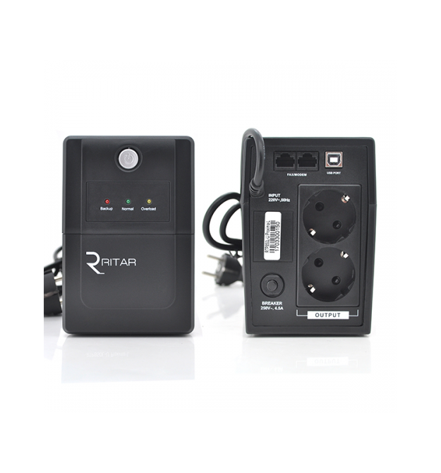 ИБП Ritar RTP850L-U (510W) Proxima-L, LED, AVR, 2st, USB, 2xSCHUKO socket, 1x12V9Ah, plastik Case. NEW!
