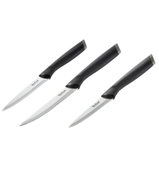 Tefal Набор ножей Essential, 3шт, нержавеющая сталь, пластик, черный