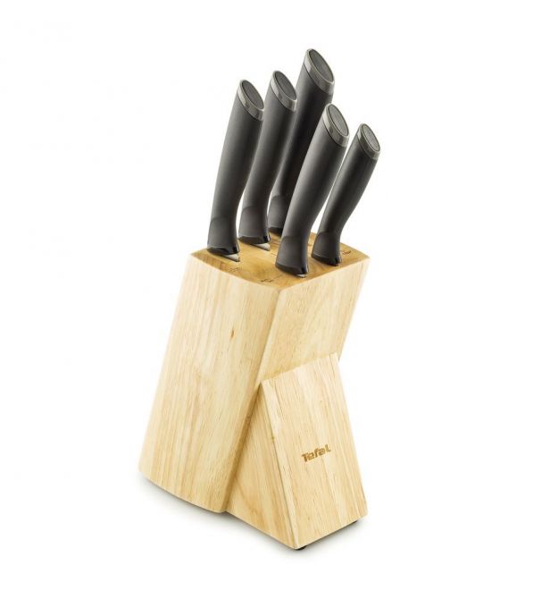 Tefal Набор ножей Comfort с подставкой 6 предметов, 5 ,нержавеющая сталь, пластик,