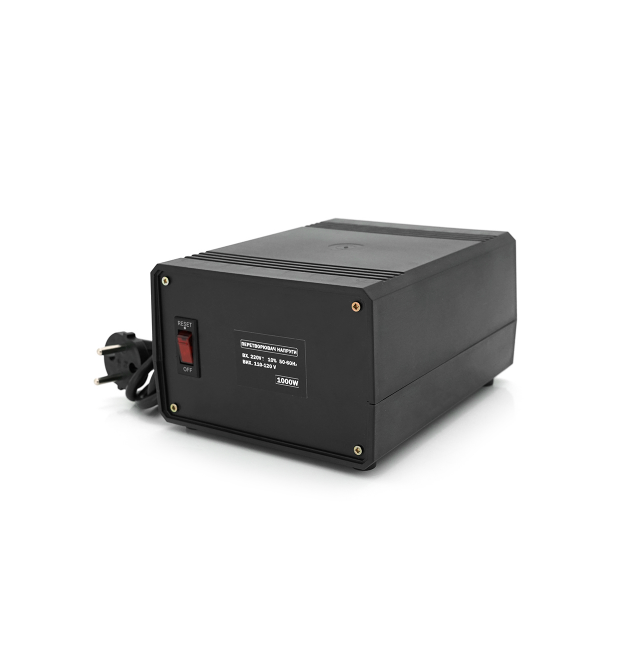 Перетворювач напруги понижуючий MERLION PN-1000, Input 220 V - Output 110V, 1000W, трансформаторний