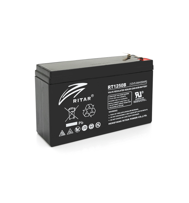 Акумуляторна батарея AGM RITAR RT1250BL, Black Case, 12V 5.0Ah ( 150 х 50 х 93 ) Q10