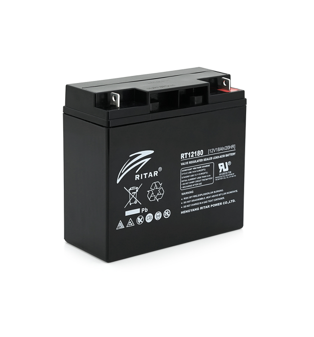 Акумуляторна батарея AGM RITAR RT12180BL5, Black Case, 12V 18.0Ah (181х77х167) Q4