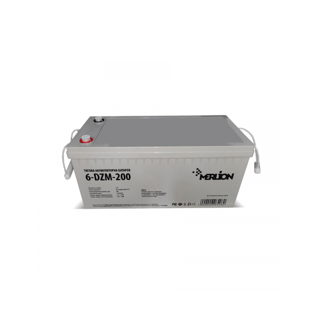 Тяговая аккумуляторная батарея AGM MERLION 6-DZM-200, 12V 200Ah М8 (495*165*230), Q1