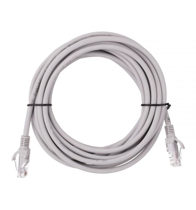 Патч-корд 2E САТ 5e, UTP, 5м, 26AWG, RJ45, 7/0.16, Cu, LSZH, сірий