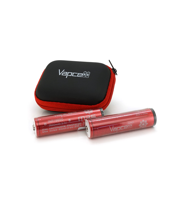 Акумулятор 18650 Li-Ion Vapcell INR18650 M35 Protected, 3500mAh, 10A, 4.2 - 3.6 - 2.5V, цена за шт, Red