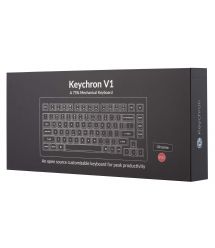 Keychron Клавиатура механическая V1 84Key, Gateron G PRO Red, USB-A, Hot-Swap, QMK, EN/UKR, RGB, Frosted Black