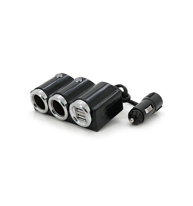 АЗУ розгалужувач Olesson 1502, 12V-3*12V+2*USB, Black, Blister