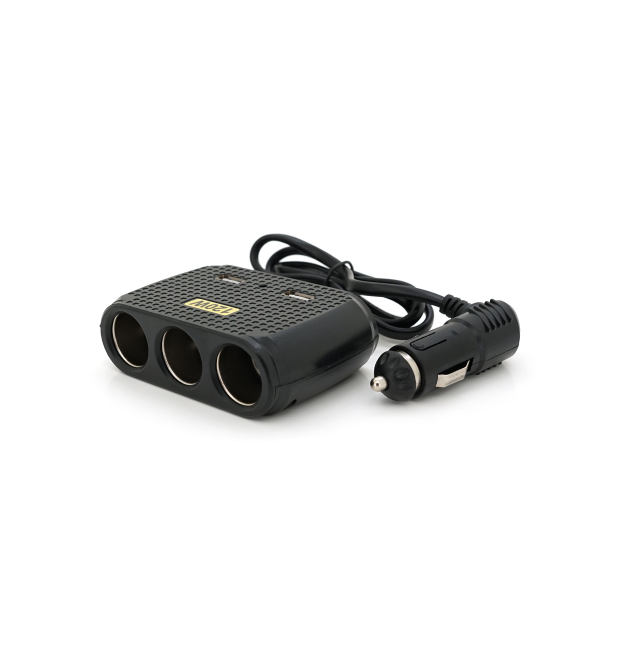 АЗУ розгалужувач Olesson 1512, 12V-3*12V+2*USB, Black, Blister