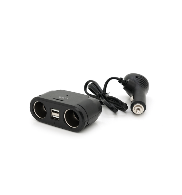 АЗУ розгалужувач Olesson 1675, 12V-2*12V+2*USB, Black, Blister