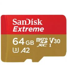 SanDisk Карта памяти microSD 64GB C10 UHS-I U3 R170/W80MB/s Extreme V30