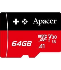 Apacer Карта памяти microSD 64GB C10 UHS-I U3 A1 R100/W80MB/s