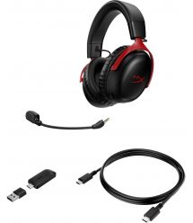 HyperX Гарнитура игровая Cloud III, WL/USB-A/USB-C, черно-красный