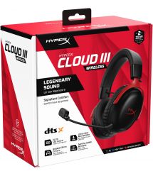 HyperX Гарнитура игровая Cloud III, WL/USB-A/USB-C, черно-красный