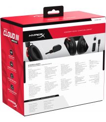 HyperX Гарнитура игровая Cloud III, WL/USB-A/USB-C, черно-красный