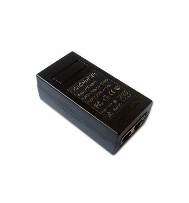 POE інжектор 15V 0.8A (12Вт) з портами Ethernet 10 - 100Мбіт - с, без кабеля живлення