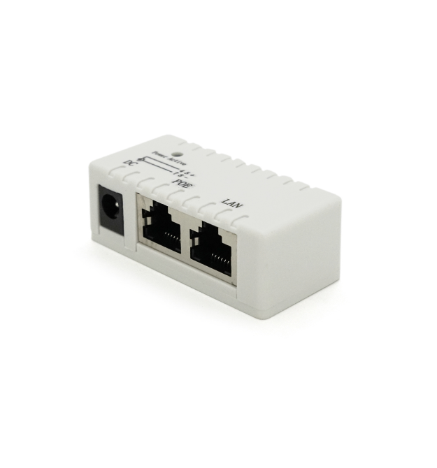 POE інжектор IEEE 802.3af PoE з портом Ethernet 10 - 100 Мбіт - с, White