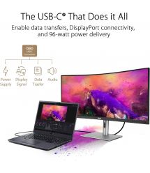 ASUS Монитор 34.1" ProArt PA34VCNV 2xHDMI, 2xDP, USB-C, 2xUSB, RJ45, MM, IPS, 3440x1440, 21:9, sRGB 100%, CURVED, Adaptiv